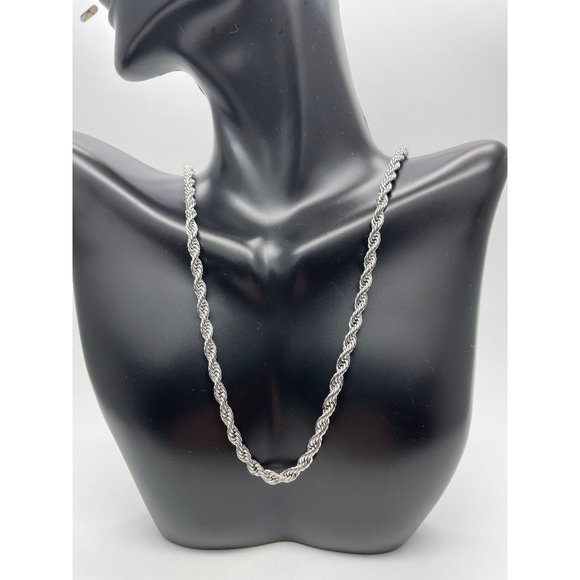 Sterling Silver, Twisted Chain, Chain Necklace, 12" Chain Necklace, Silver Chain - Picture 1 of 2